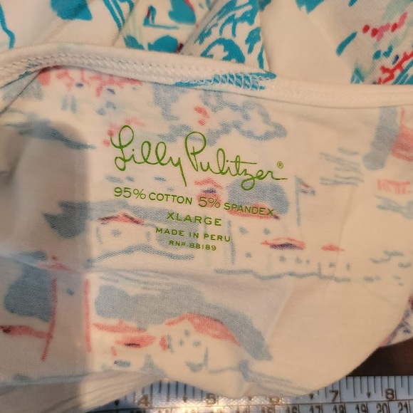 Lilly Pulitzer Tabbie Tank Size XL red white blue Lighthouses - Picture 5 of 5